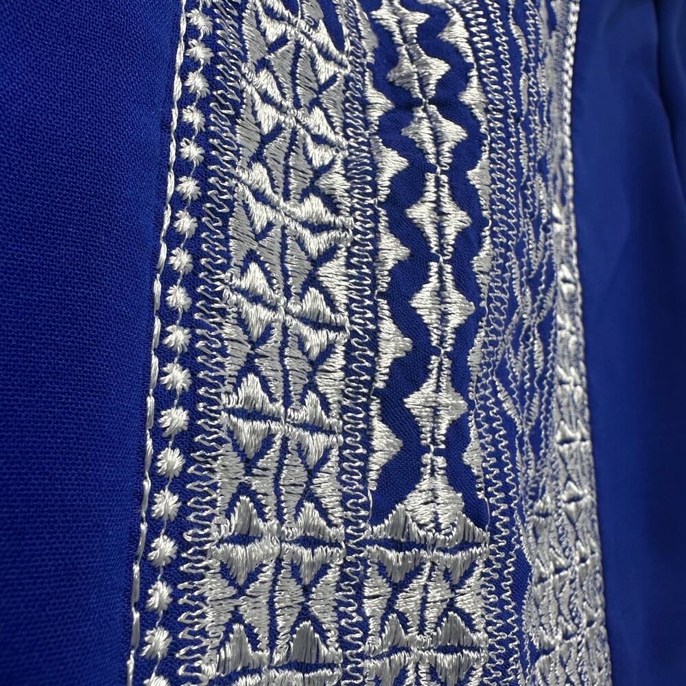 Boho Embroidered Blue Tunic Top 2XL | Festival Peasant Blouse Cottagecore - Picture 9 of 13